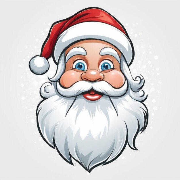 Photo a cartoon of a santa claus with a white beard and a red hat