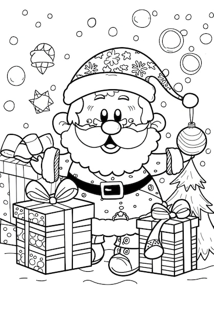 a cartoon of a santa with a santa hat and a santa hat