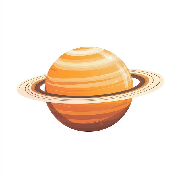 Photo cartoon saturn with rings illustration