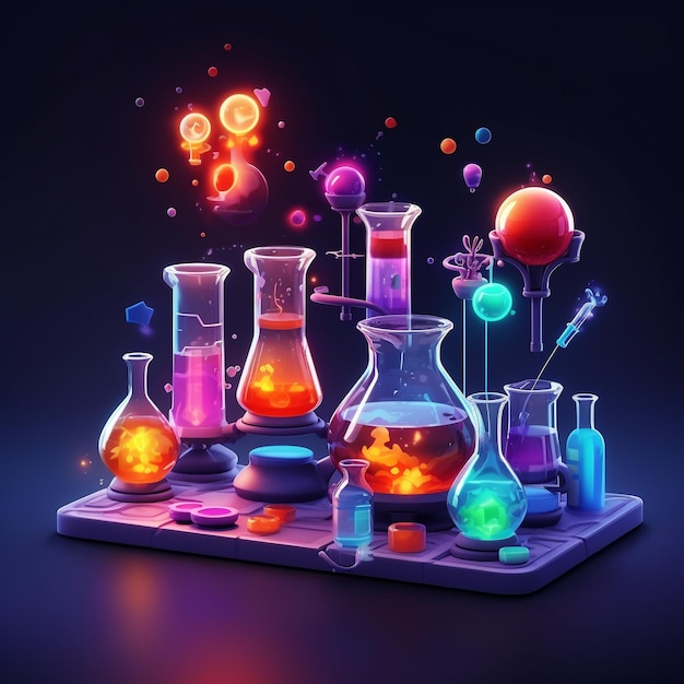 Cartoon Science Experiment Kits 3d