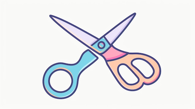 Cartoon scissors in a cute style