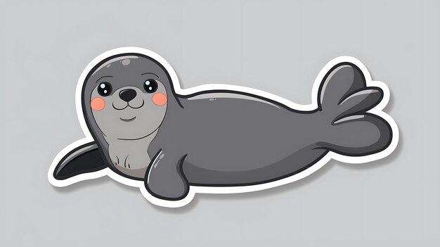 Photo a cartoon seal with a pink nose and pink lips