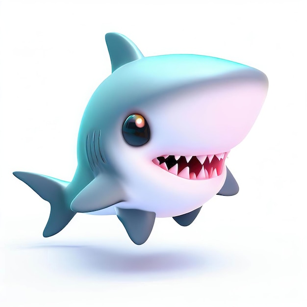 A cartoon shark with the word shark on it