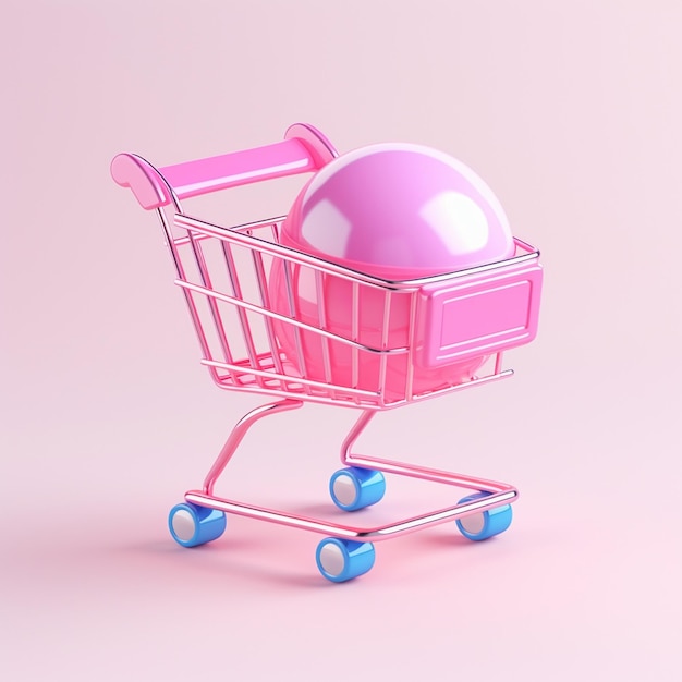 Cartoon shopping cart 3D