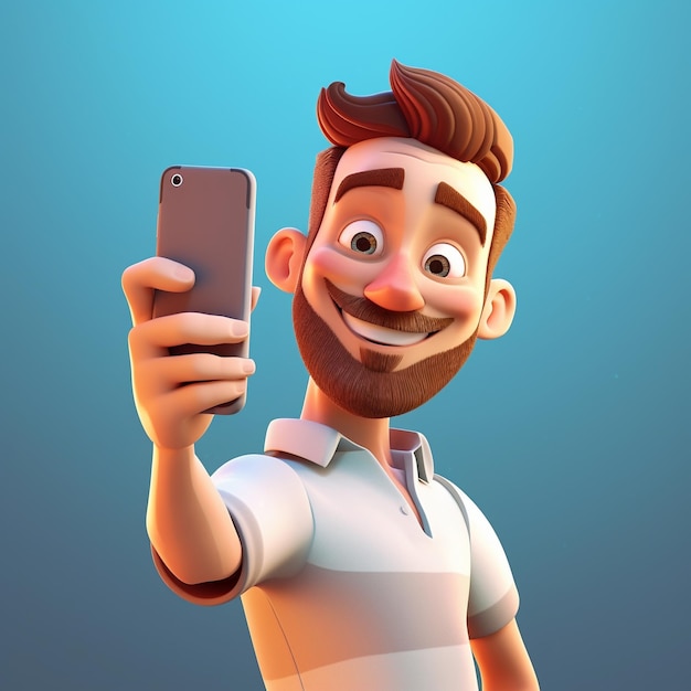 Cartoon Shuman selfie 3d