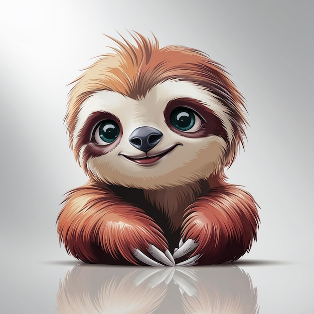 A cartoon of a sloth