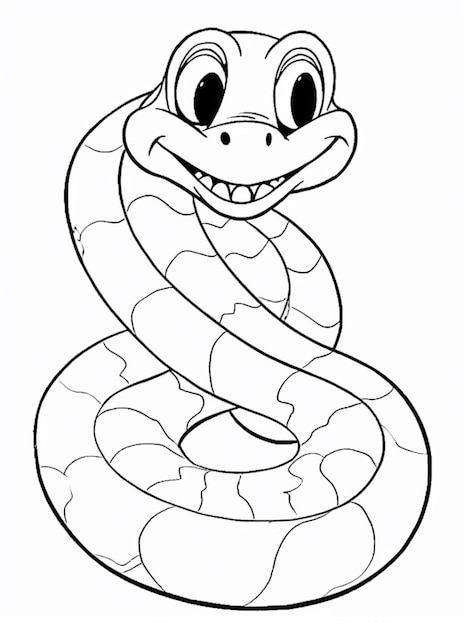 a cartoon snake with a big smile on its face generative ai