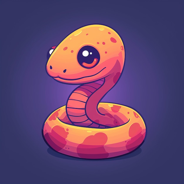 a cartoon of a snake with a red and orange face