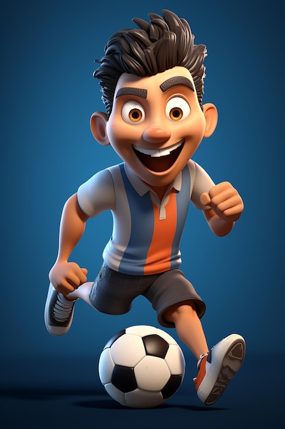 Cartoon SOCCER PLAYER 3d character