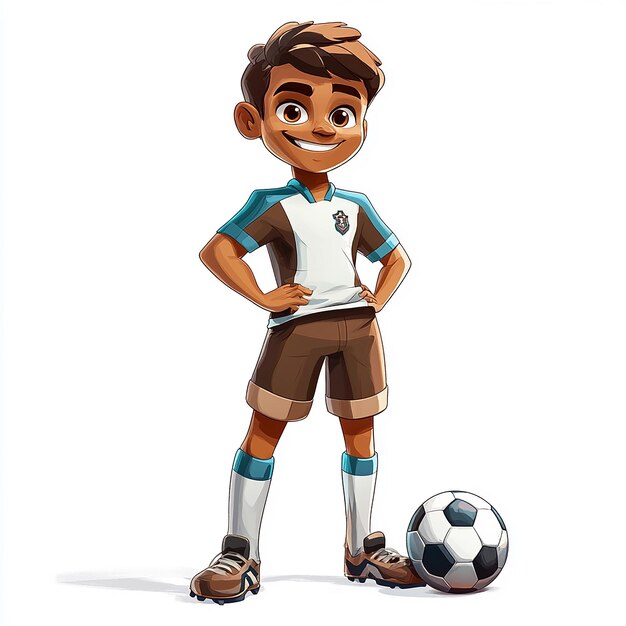 Photo cartoon soccer player character