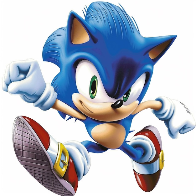 cartoon sonic white background