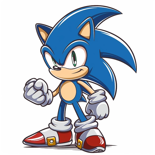 cartoon sonic white background