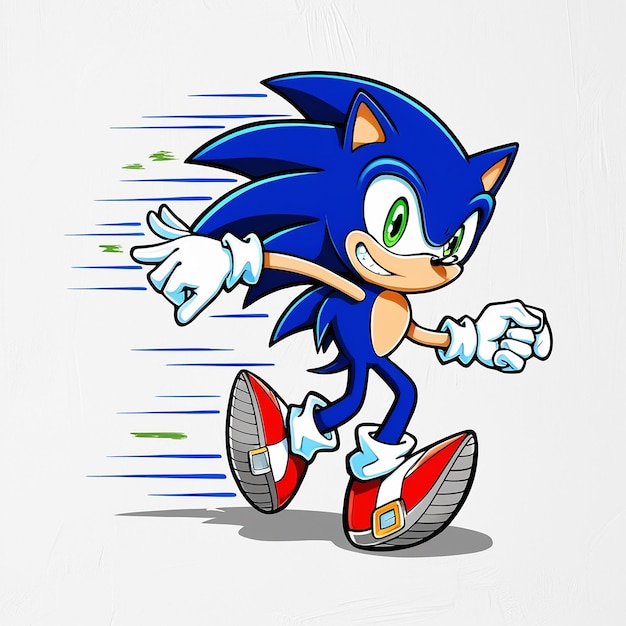 Photo cartoon sonic white background