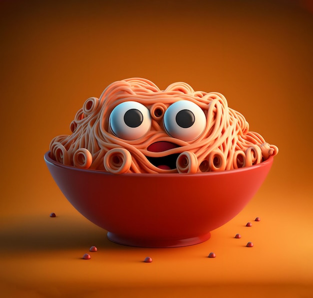 Cartoon spaghetti character generative ai