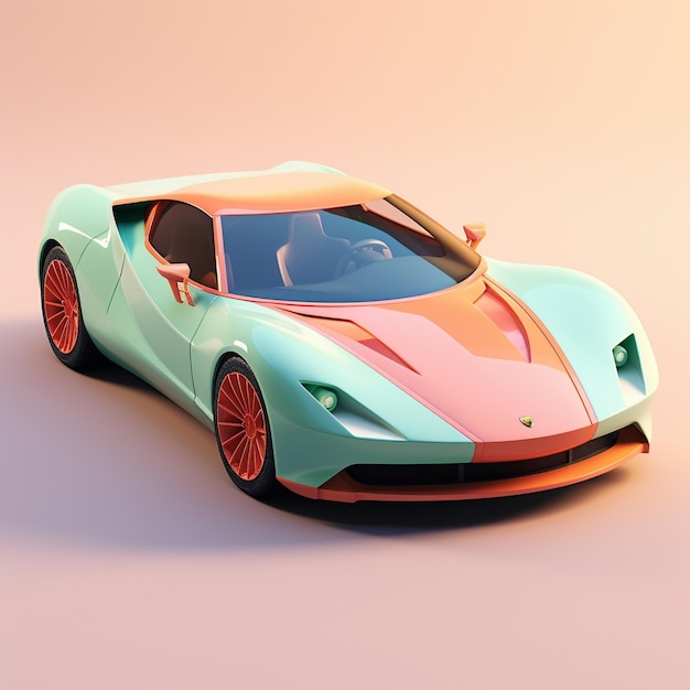 Cartoon Sports Car 3d