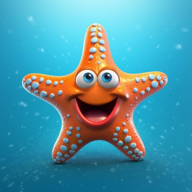 A cartoon starfish with a smile on it