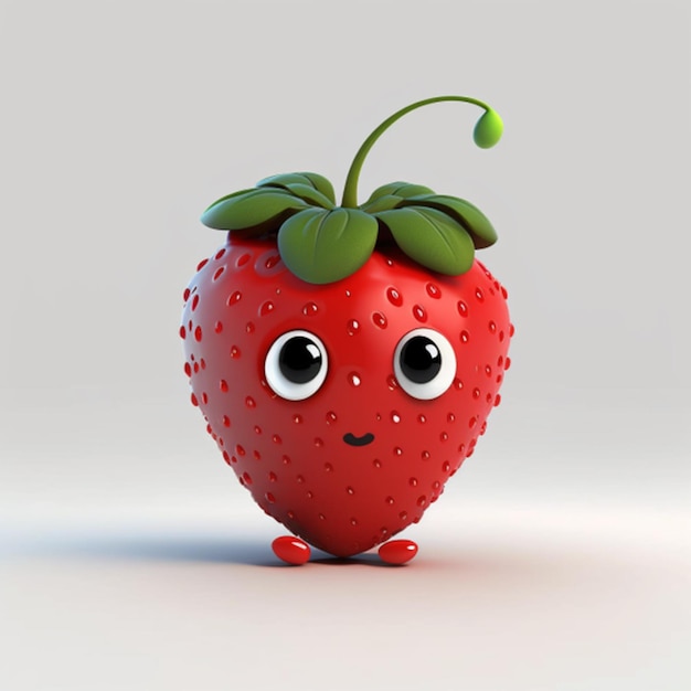 cartoon strawberry in a white background