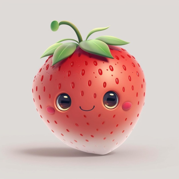 cartoon strawberry in a white background