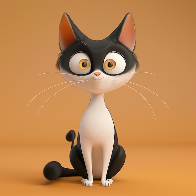 Cartoon Style Cat 3D Illustration