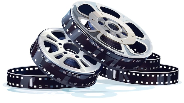 Cartoon style film reel in white background ar 169 v 6 Job ID 999843af568c4bb9a3a466d2b248e001