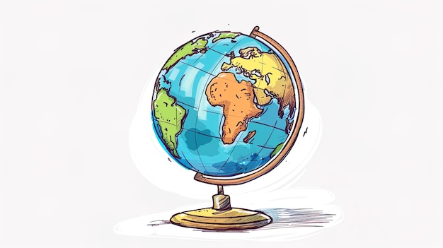 Photo cartoon style globe in white background ar 169 v 6 job id 06c0e96369a34058baa24a76e3dde4ea