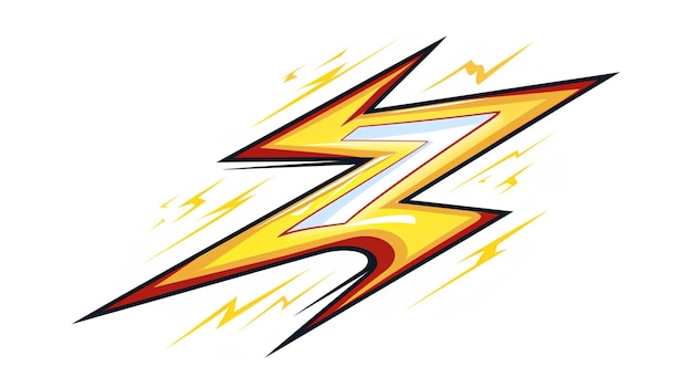 Cartoon style lightning bolt in white background ar 169 v 6 Job ID 27b73c066aaf4742b708ad7f6aae20af