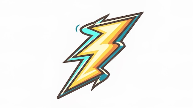 Photo cartoon style lightning bolt in white background ar 169 v 6 job id 4a5d7a133c9843b4b75fce43a543be4d