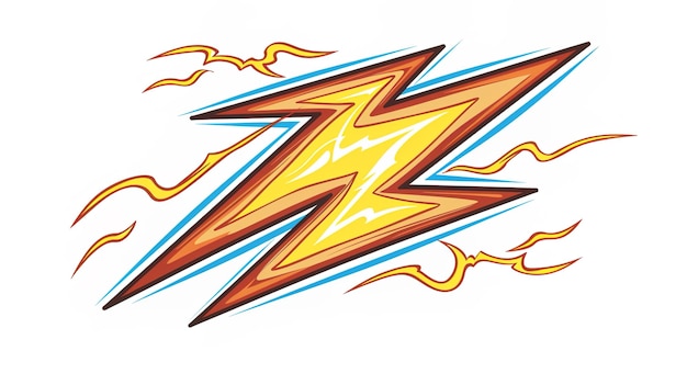 Photo cartoon style lightning bolt in white background ar 169 v 6 job id 70f1b6ffd0334def93f281e873a9967c