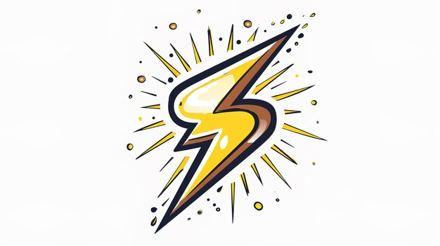 Photo cartoon style lightning bolt in white background ar 169 v 6 job id d21b0c7f1df14362998917aaaa501534