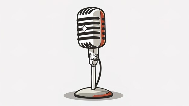 Cartoon style microphone in white background ar 169 v 6 Job ID 8aa1c43eeea94cc1bc0e81a232efc69a