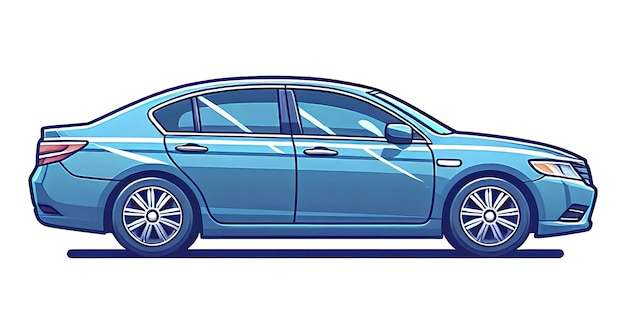 Photo cartoon style sedan car illustration