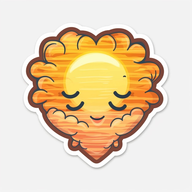 cartoon sun with closed eyes sticker generative ai