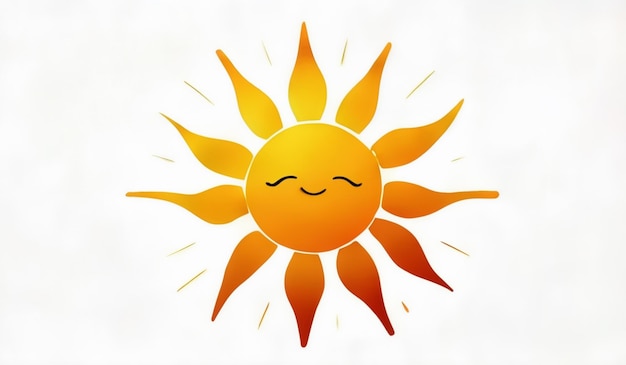 a cartoon sun with a smiling face and the words happy and happy