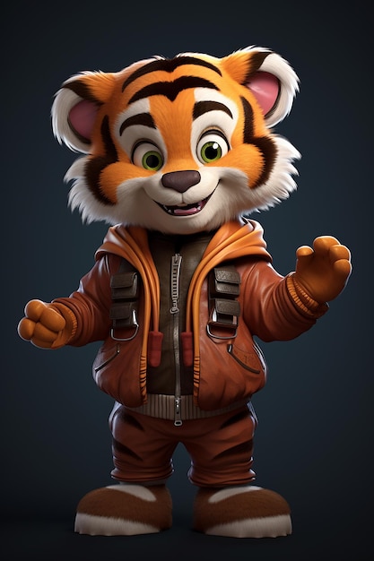 Cartoon tiger 3d character