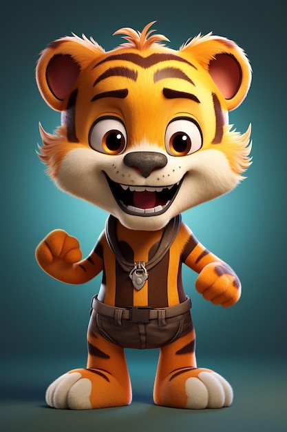 Cartoon tiger 3d character