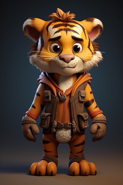 Cartoon tiger 3d character