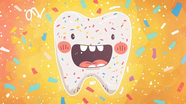 Photo cartoon tooth 3d tooth tooth art