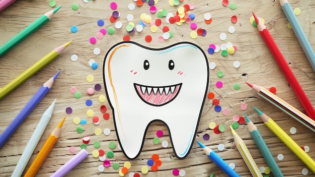 Photo cartoon tooth 3d tooth tooth art