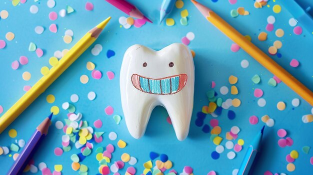 Photo cartoon tooth 3d tooth tooth art