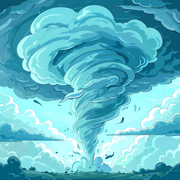 Photo cartoon tornado illustration