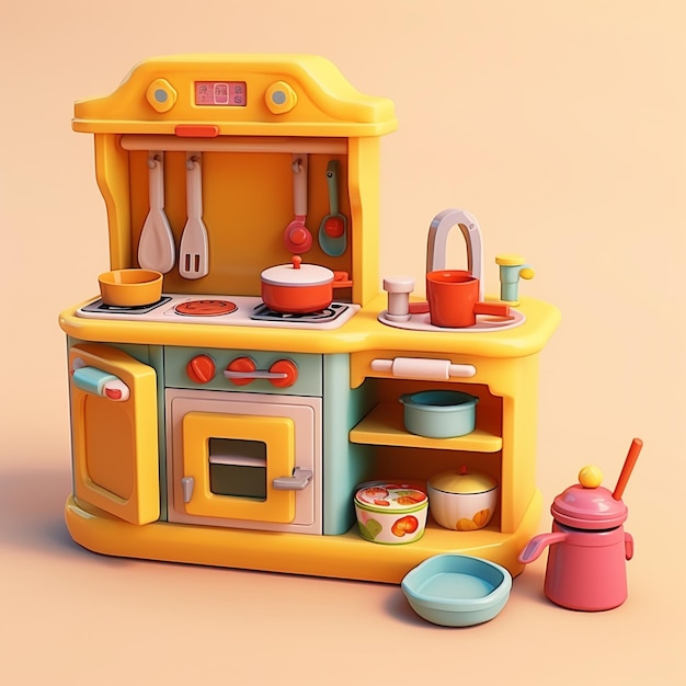 Cartoon Toy Kitchen Sets 3d