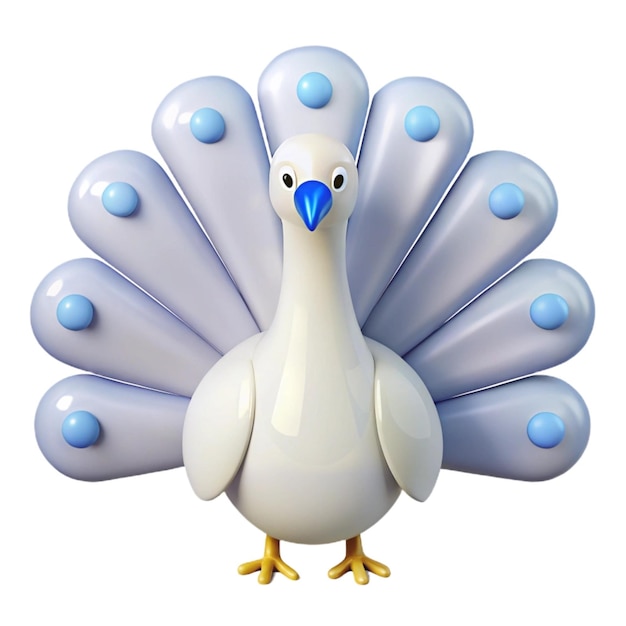 a cartoon of a turkey with blue buttons on the front