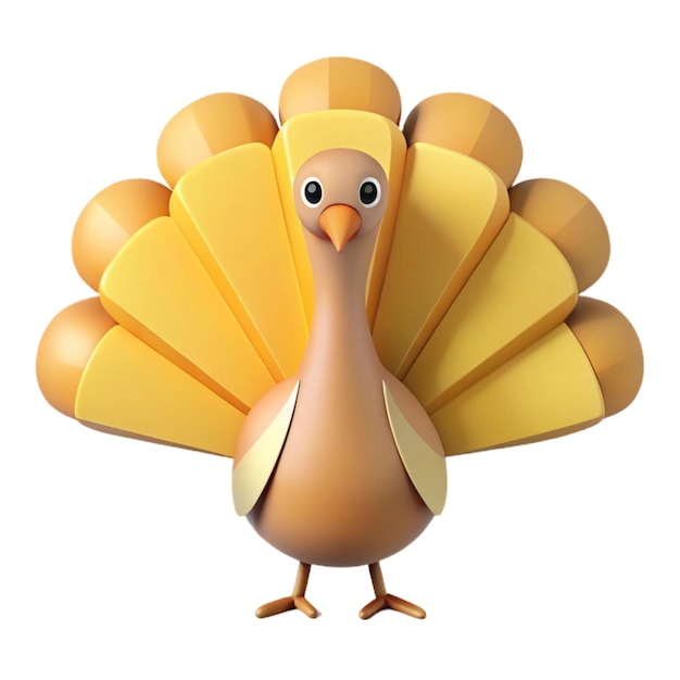 a cartoon of a turkey with a yellow beak and a white background