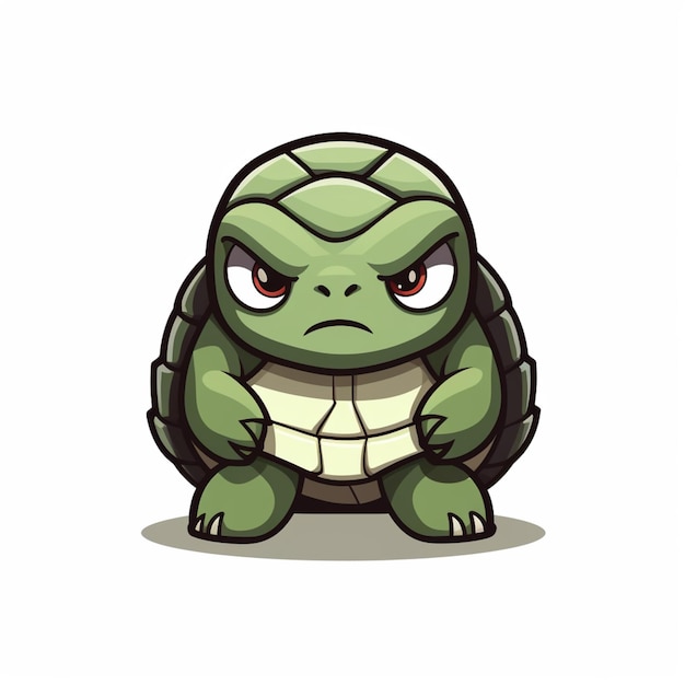 Cartoon turtle with angry look on face generative ai