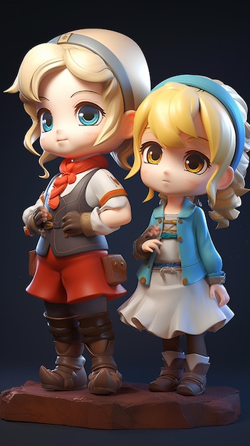 A cartoon of two characters from the game's characters.