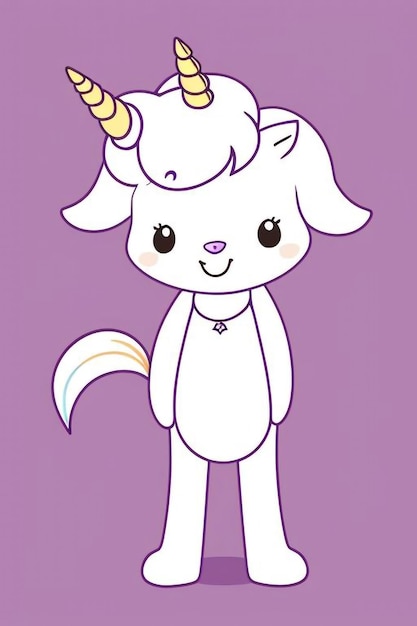 a cartoon unicorn with a horn on its head