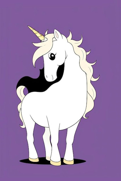 Photo a cartoon of a unicorn with the word unicorn on it