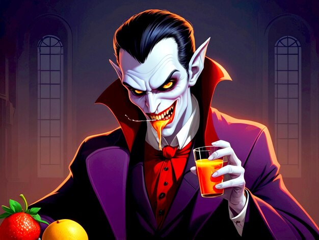 Photo a cartoon vampire