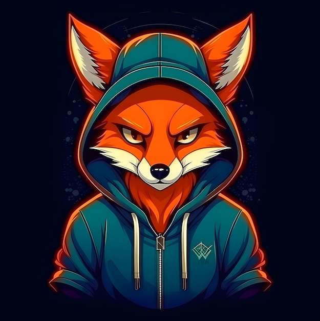 Photo cartoon vector animal in a hoodie