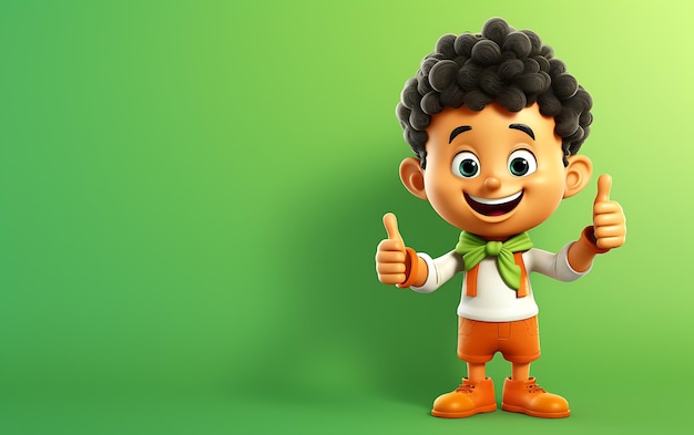 cartoon vegetable funny mascot giving thumbs up concept eat healthy kid food